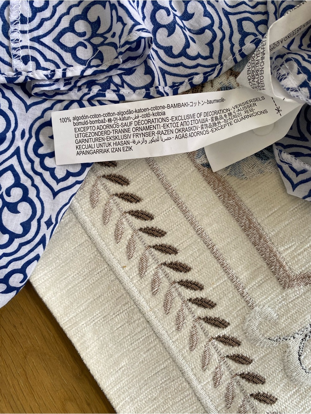 ZARA Blue and White Geometric Tile Print Mini Dress with Rope Belt - Size S - Picture 5 of 8